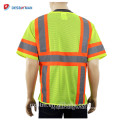 2018 New ANSI Class 3 100% Polyester Hi Vis Yellow Construction Worker Uniform Reflective Stripe Safety Vest With Pockets